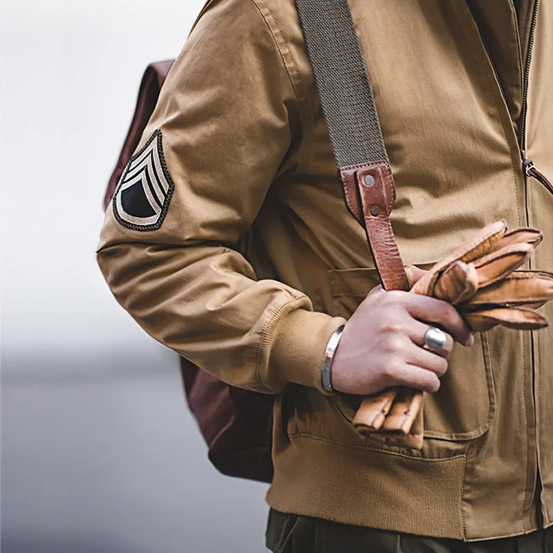 Retro Military Style Khaki Jacket Outwear