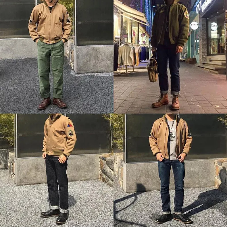 Retro Military Style Khaki Jacket Outwear