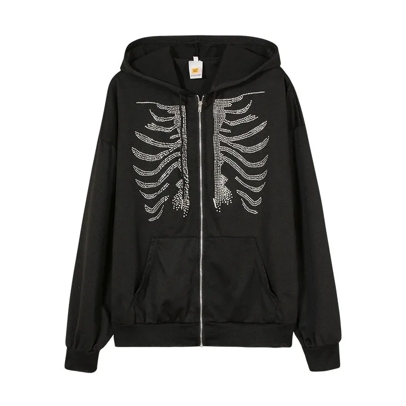 Rhinestone Skeleton Hoodies