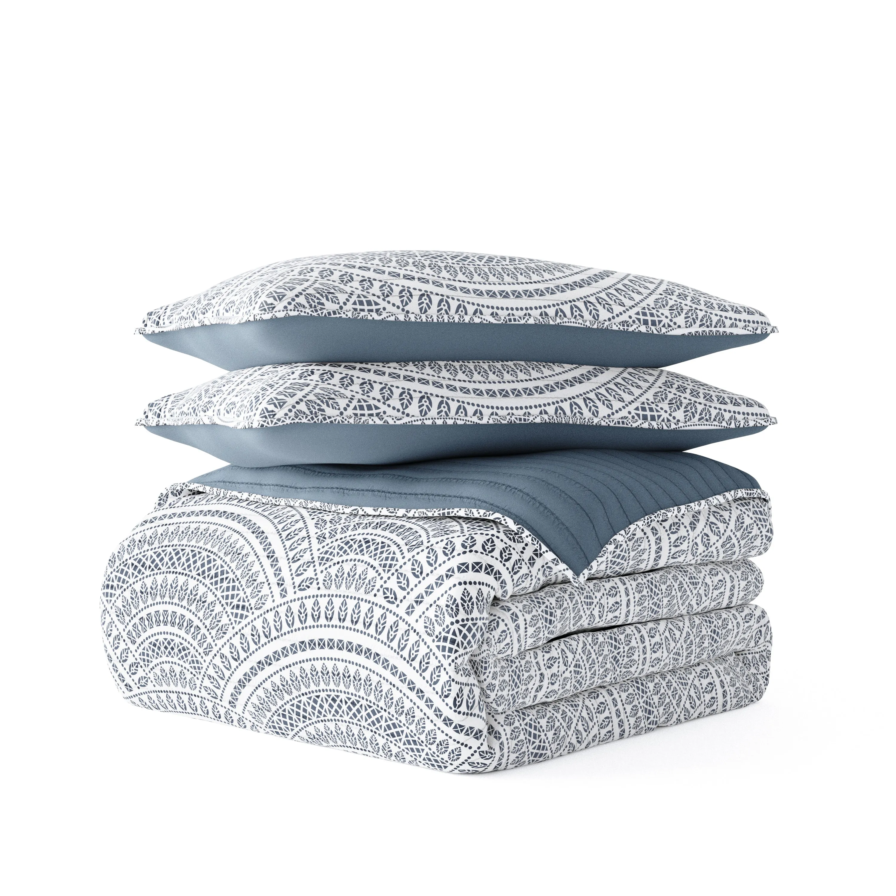 Scallop Reversible Quilted Coverlet Set