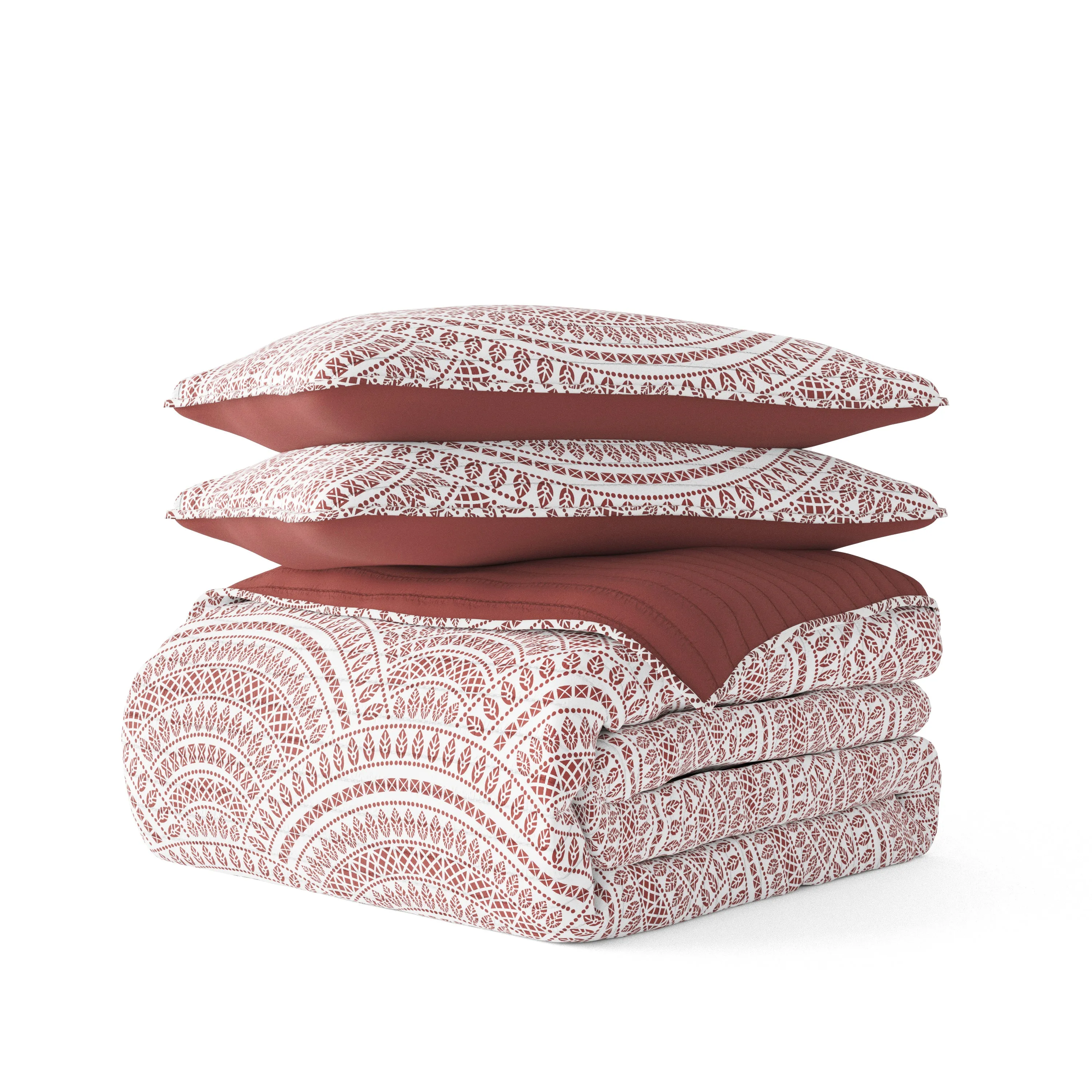 Scallop Reversible Quilted Coverlet Set