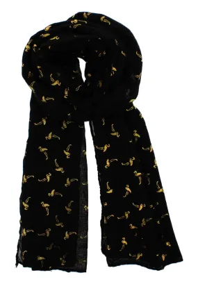 Scarf with Gold Foil Flamingos