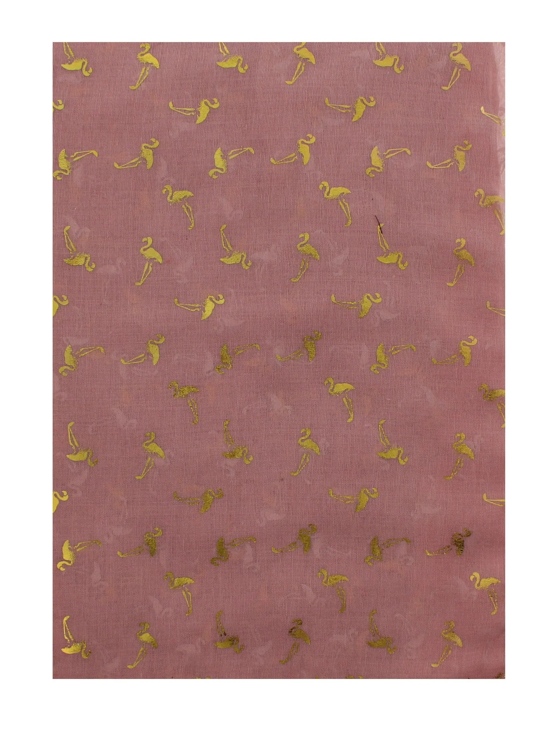 Scarf with Gold Foil Flamingos