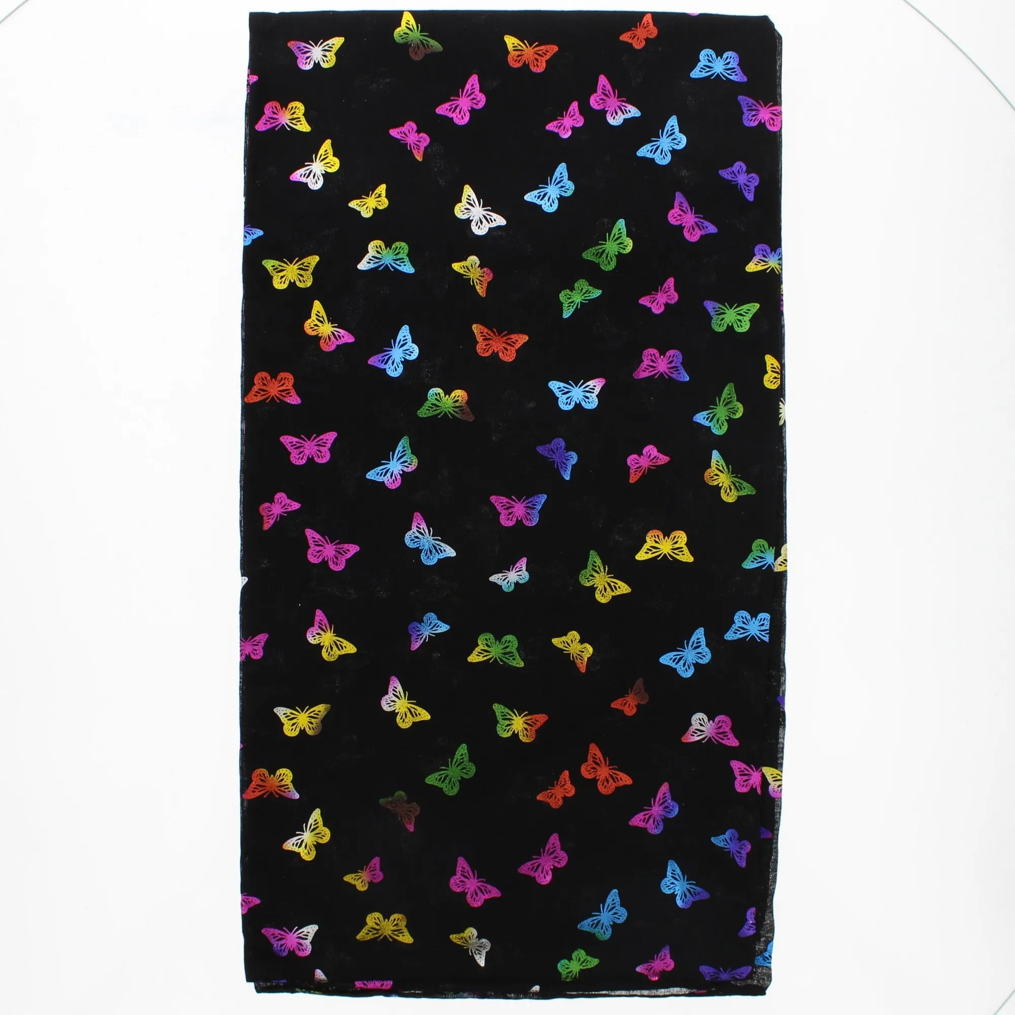 Scarf with Mini Rainbow Foil Butterflies