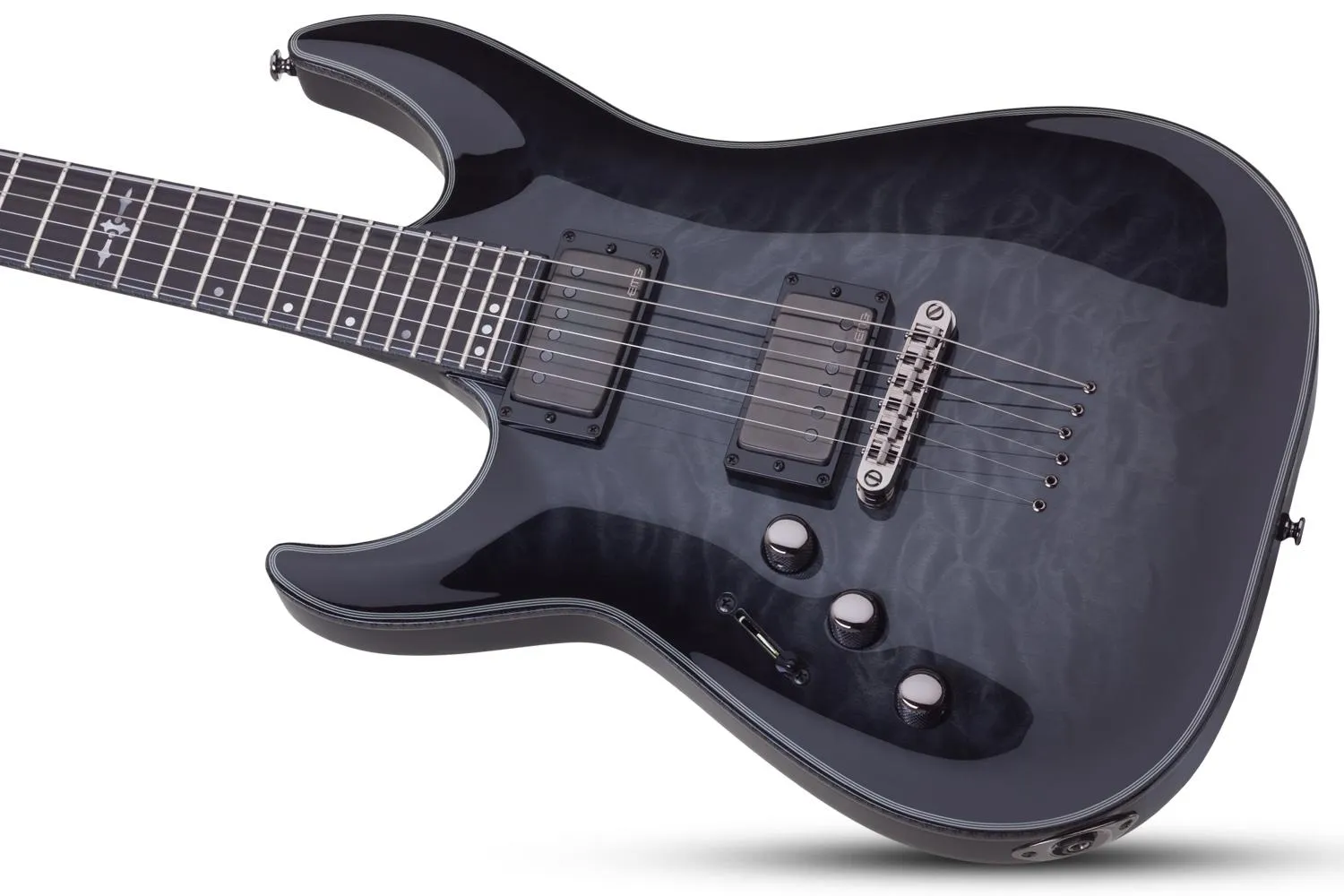 Schecter Hellraiser Hybrid C-1 Left Hand – Trans Black Burst