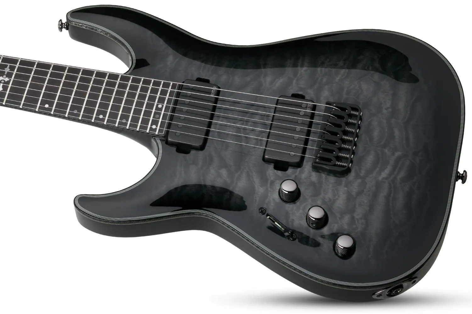 Schecter Hellraiser Hybrid C-7 Left Hand – Trans Black Burst