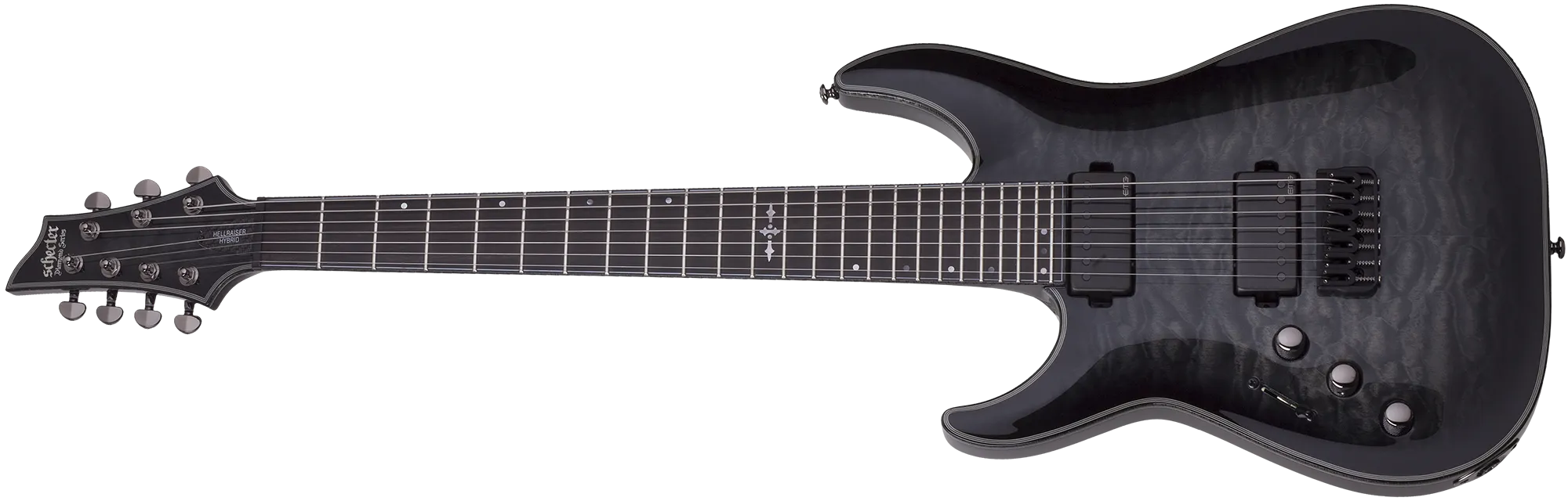 Schecter Hellraiser Hybrid C-7 Left Hand – Trans Black Burst