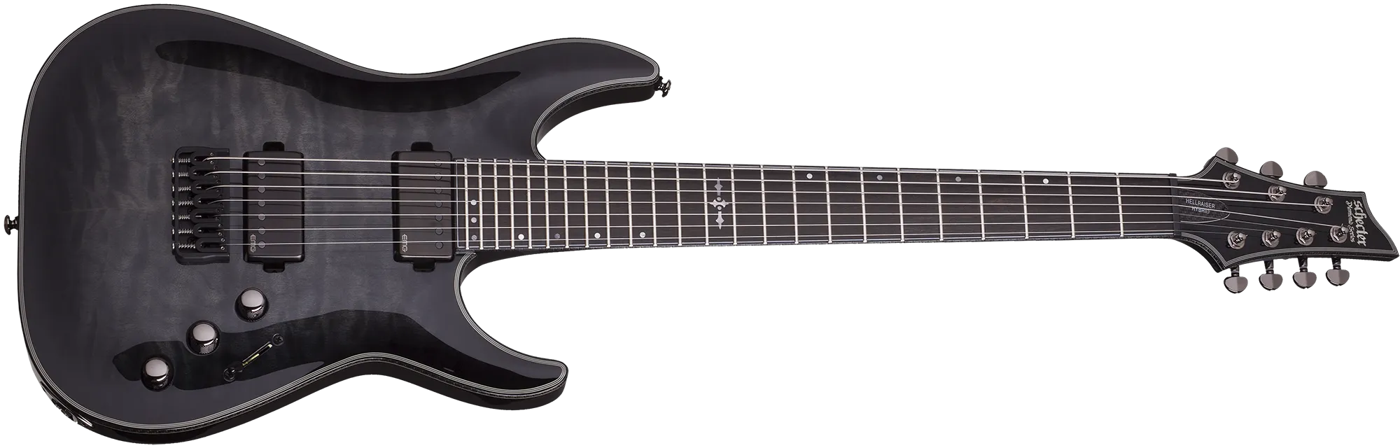 Schecter Hellraiser Hybrid C-7 – Trans Black Burst