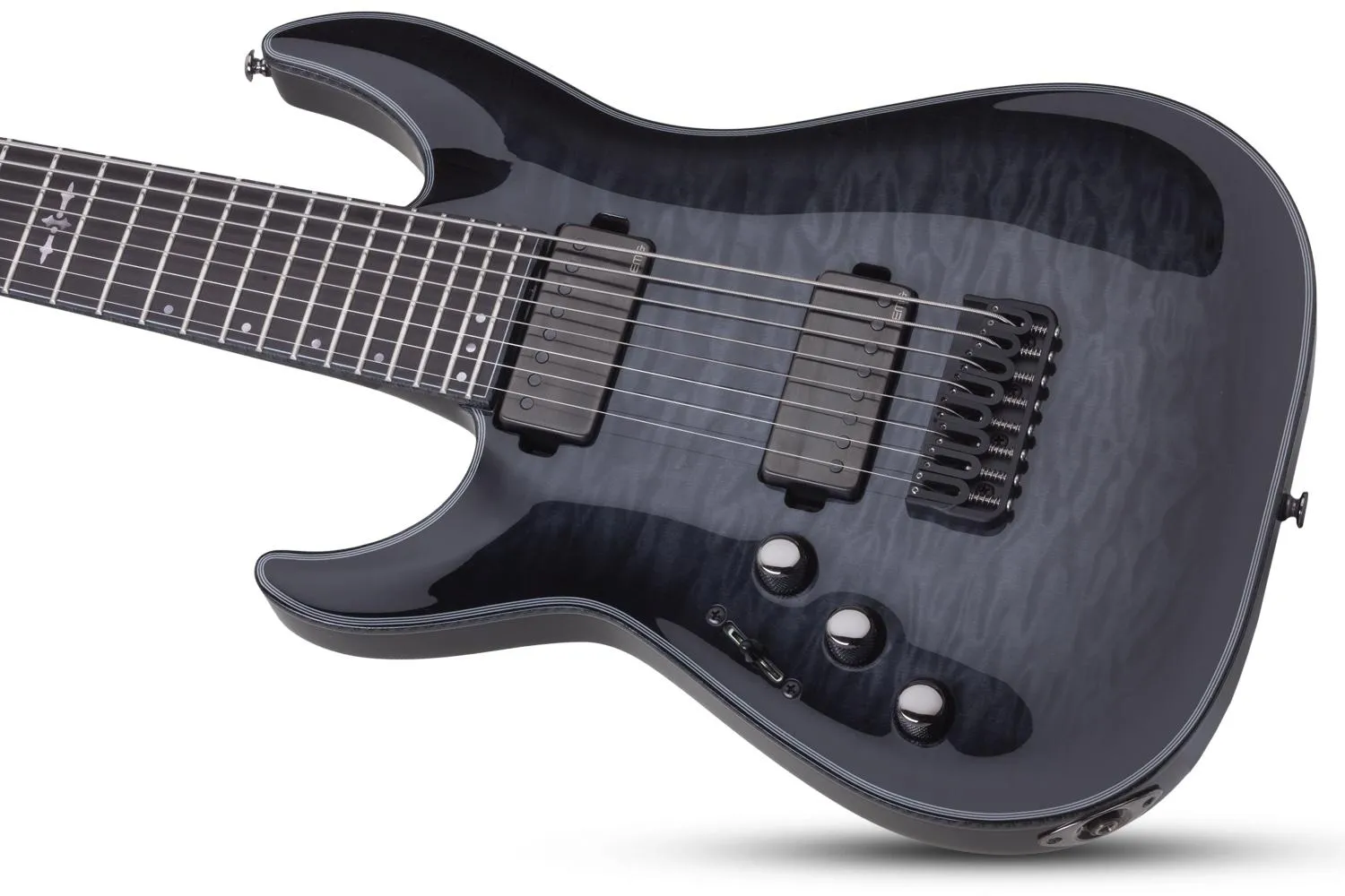 Schecter Hellraiser Hybrid C-8 Left Hand – Trans Black Burst