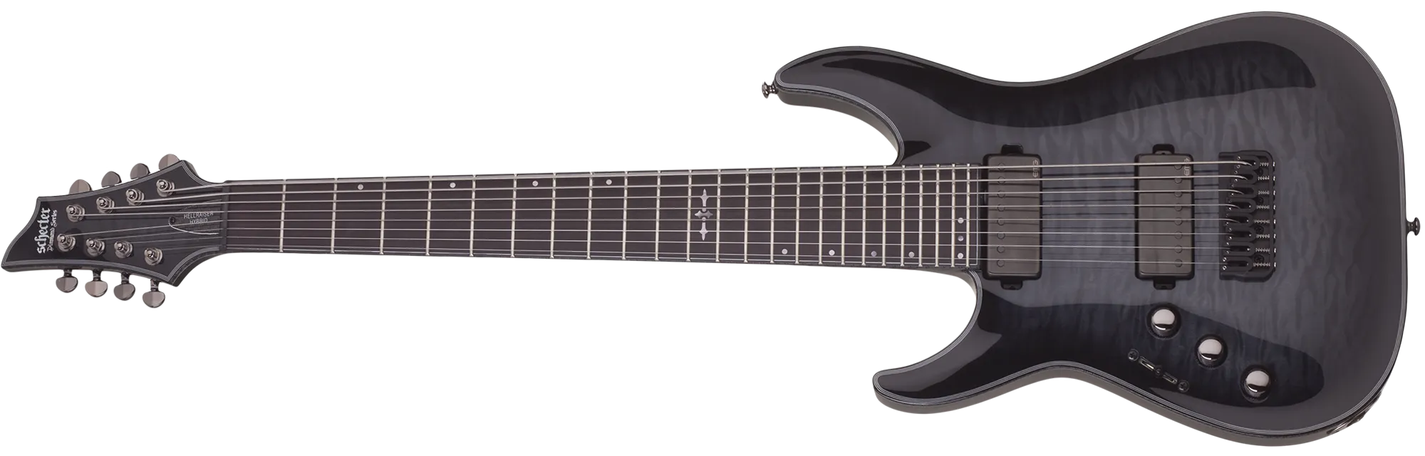 Schecter Hellraiser Hybrid C-8 Left Hand – Trans Black Burst