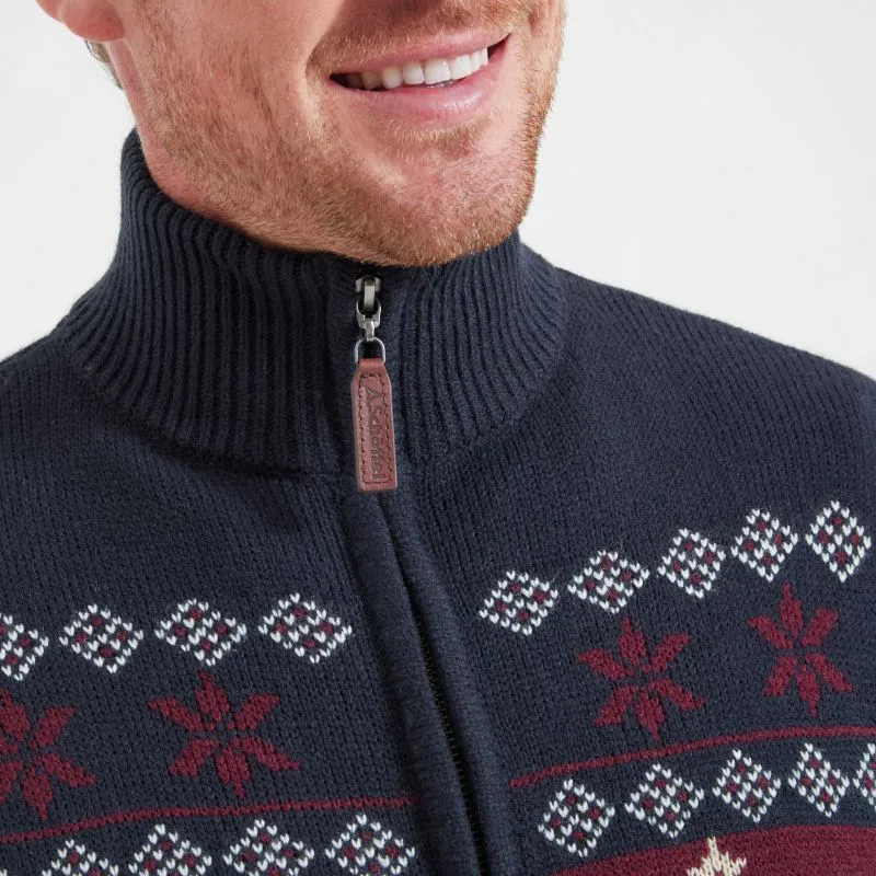 Schoffel Christmas 1/4 Zip Jumper - Navy