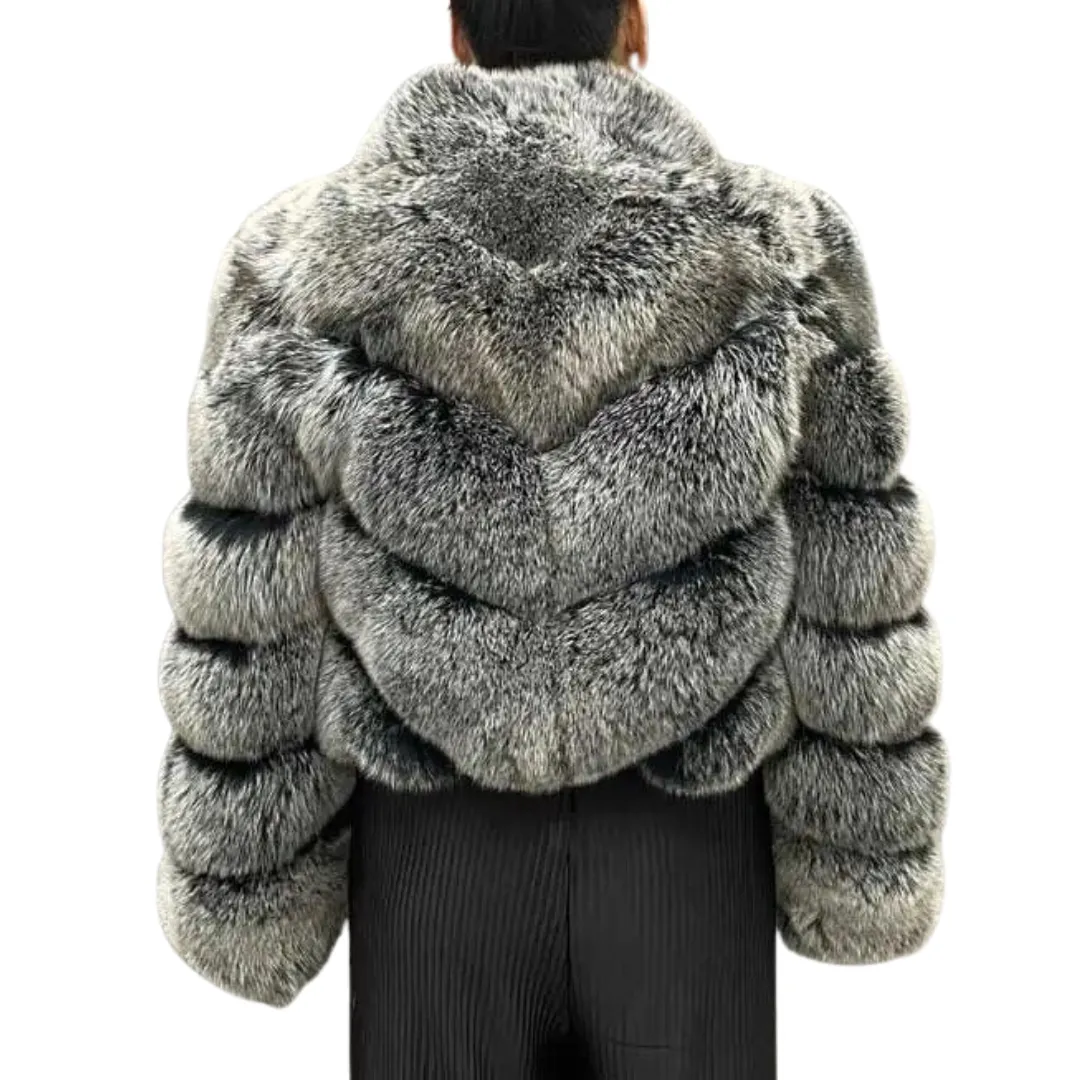 Short Plush Ribbed Coat