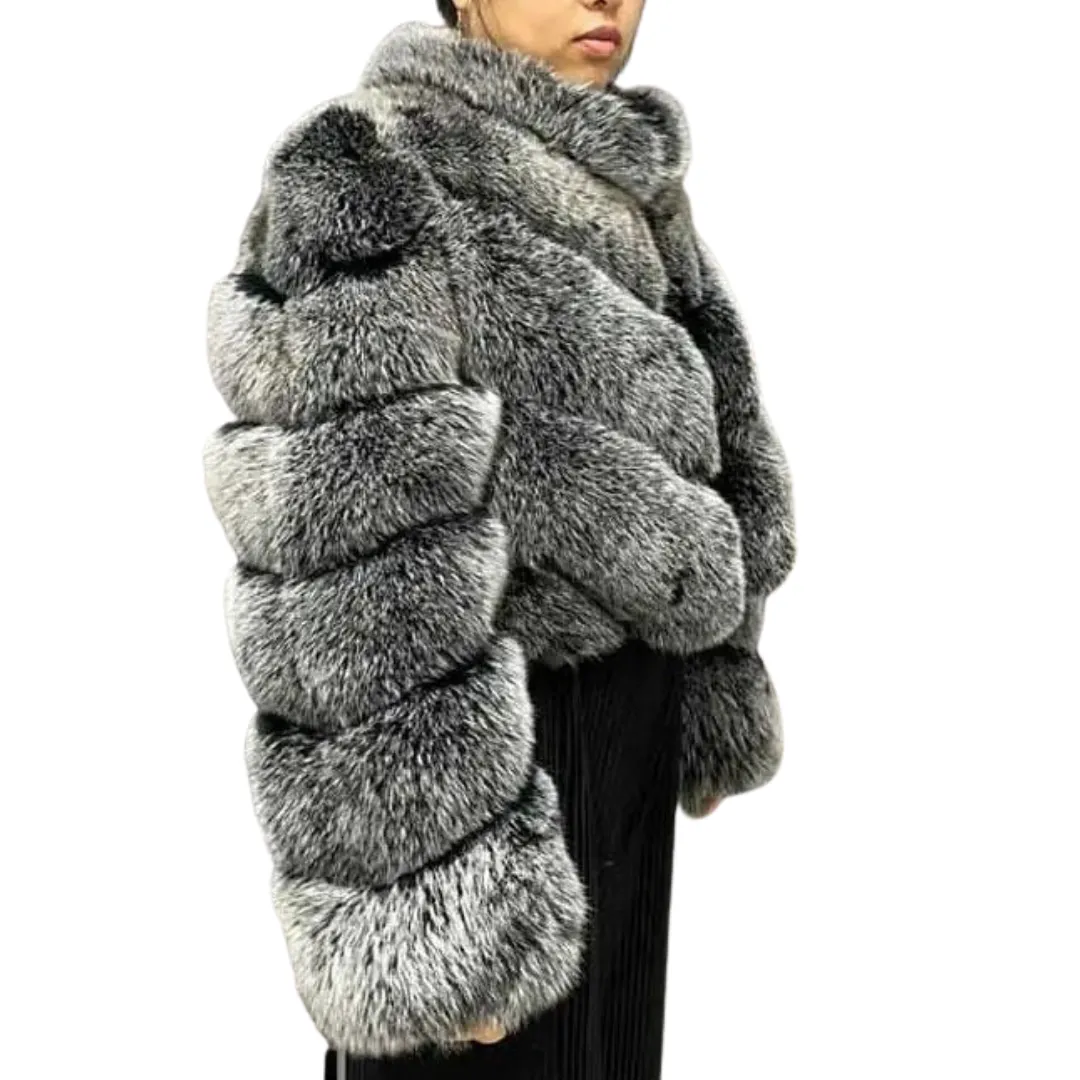 Short Plush Ribbed Coat