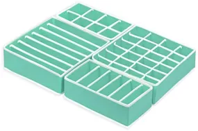 Simple Houseware Closet Underwear Organizer Drawer Divider 4 Set, Turquoise