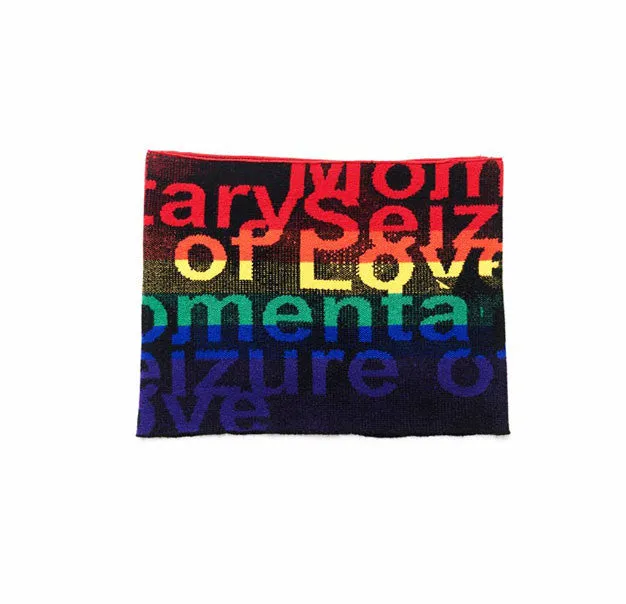 Slade Collection- Rainbow Colour Slogan Snood -Red