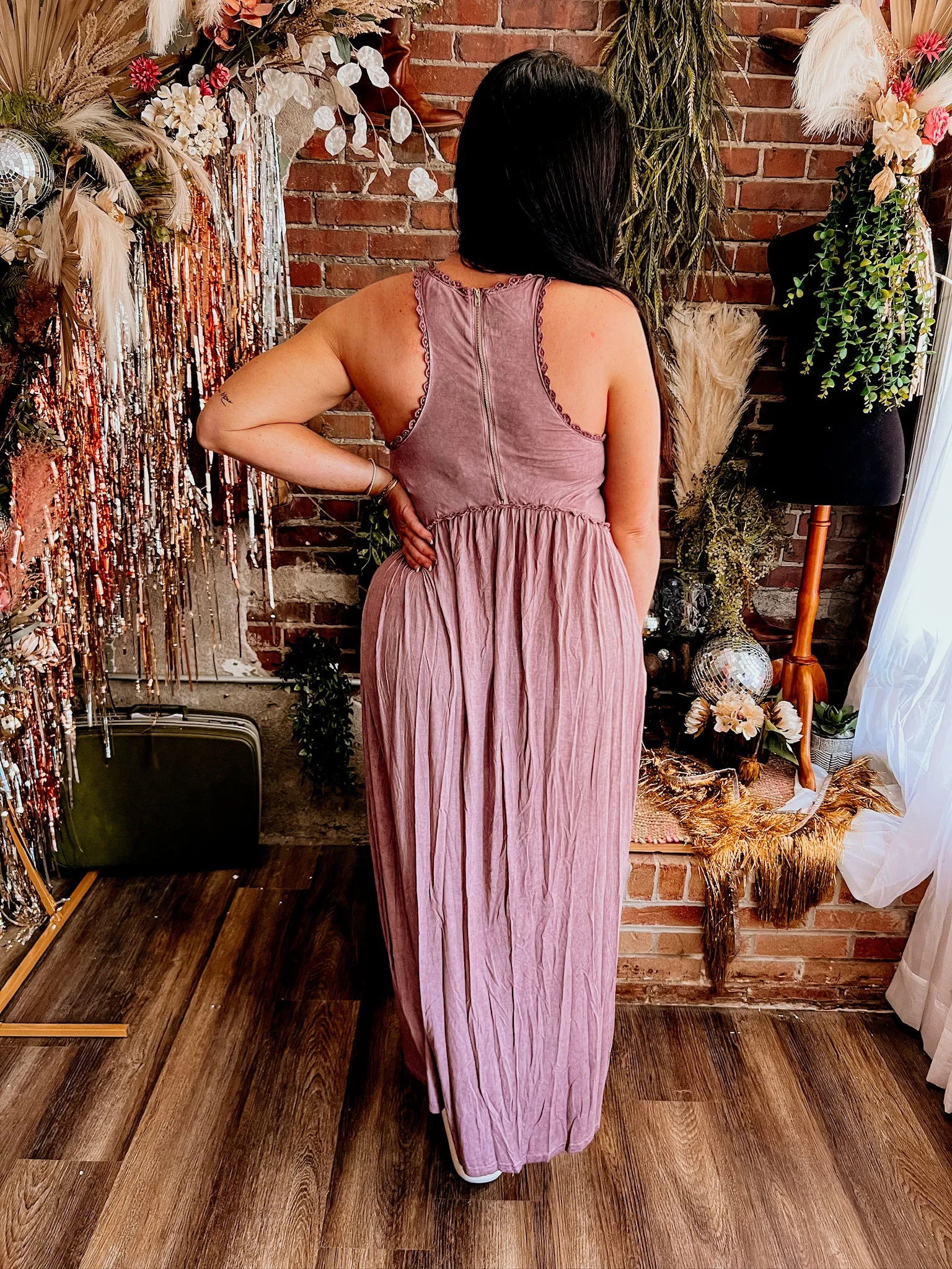 Slit Maxi Dress | Burgendy