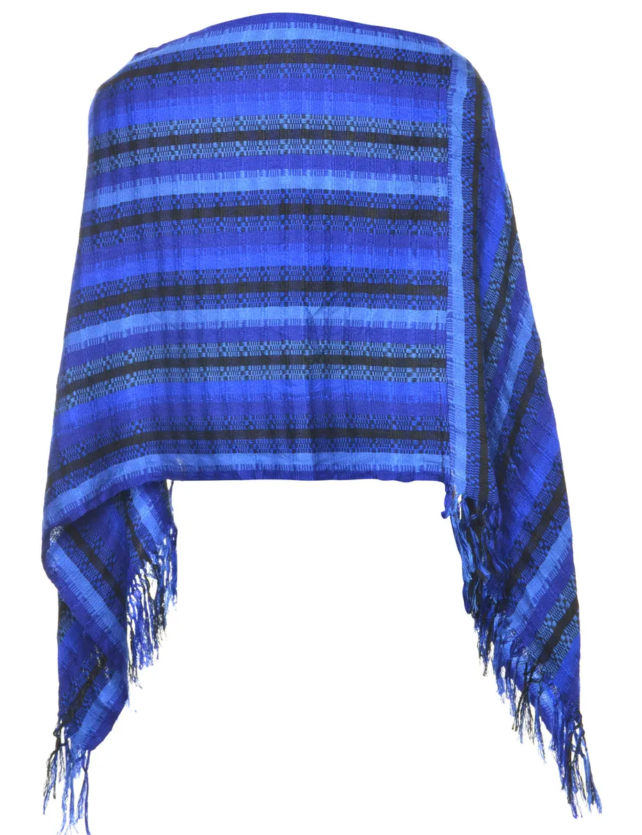 Striped Pattern Poncho - M