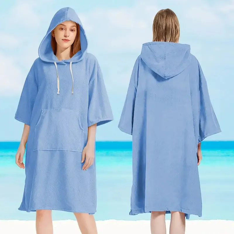 Surf Poncho Changing Robe - Quick Dry Solid Microfiber Unisex Hooded Towels