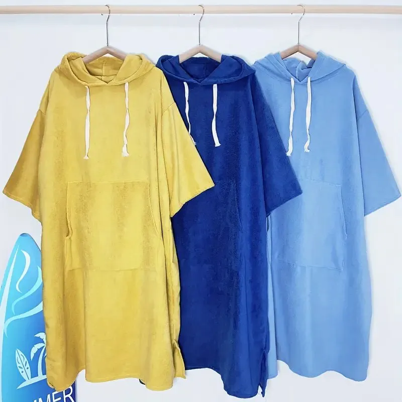 Surf Poncho Changing Robe - Quick Dry Solid Microfiber Unisex Hooded Towels