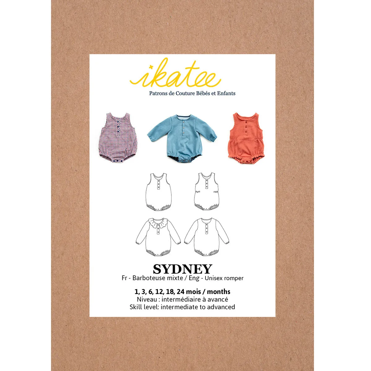 SYDNEY romper - Baby 1M/24M - Paper Sewing Pattern