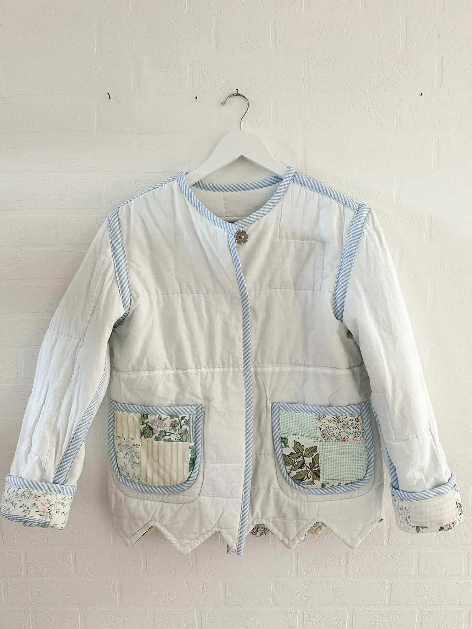 The Chloe Jacket - Pale Blue Patchwork