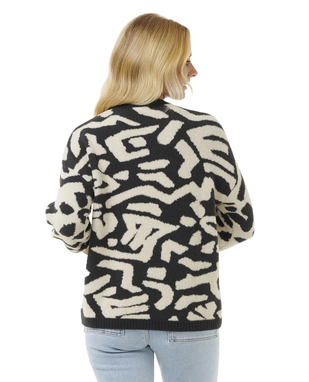 The Search Jacquard Jumper in Black & White