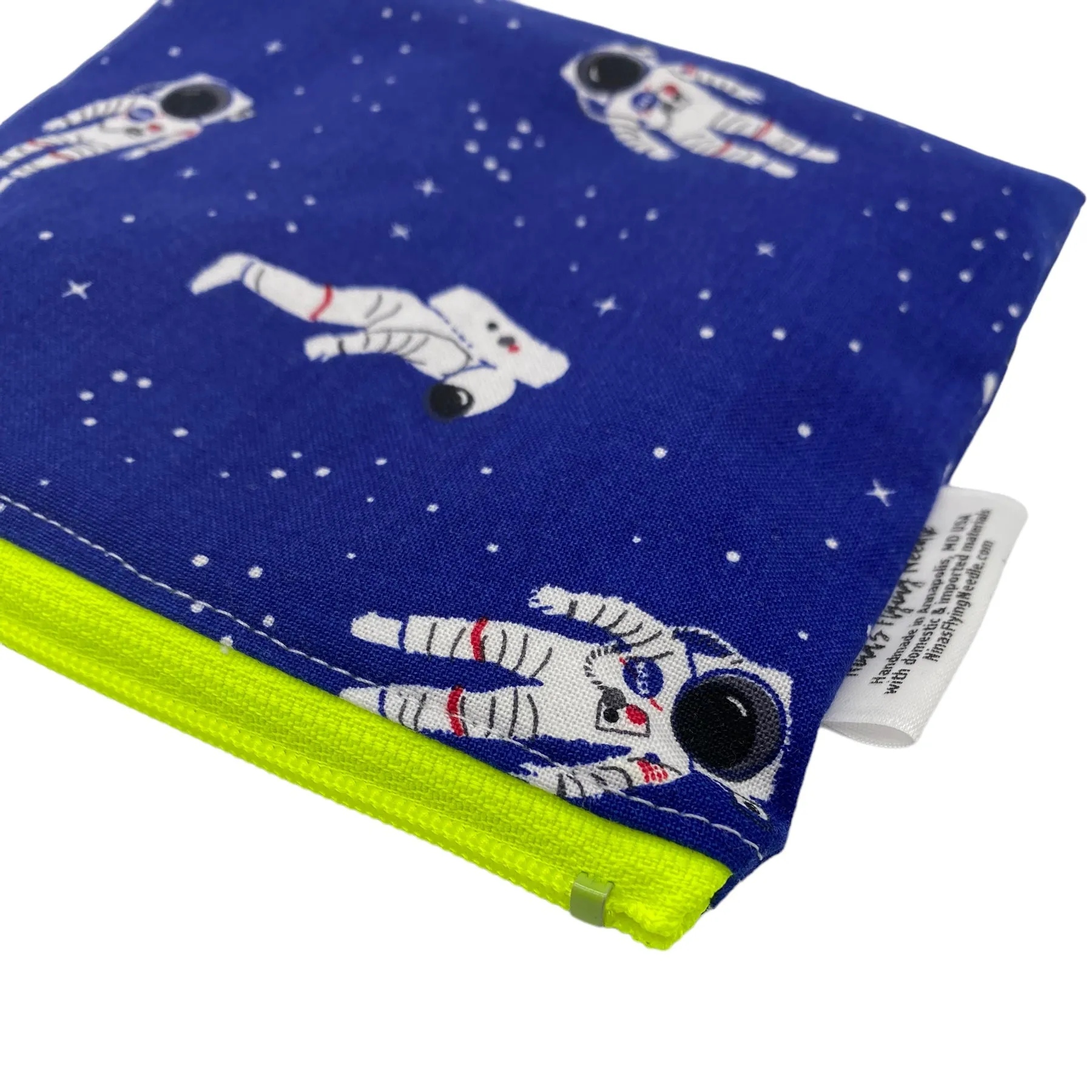 Toddler Sized Reusable Zippered Bag Astronauts