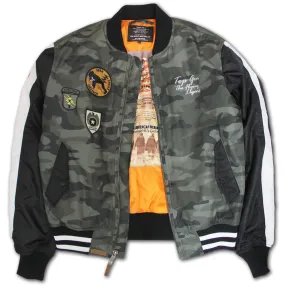 Top Gun Camouflage Bomber Jacket Olive