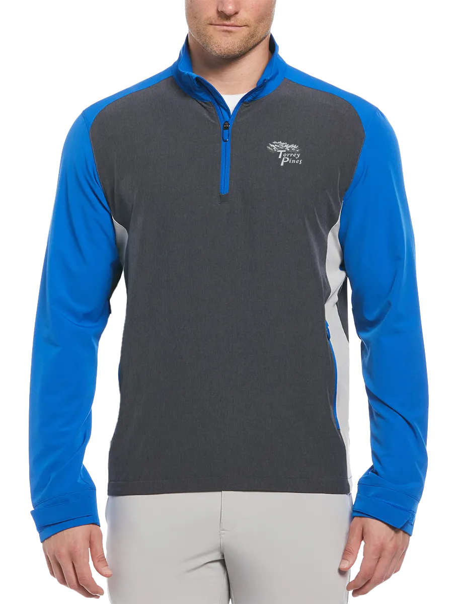 Torrey Pines Men's Long Sleeve Heather Blocked Half Zip Pullover