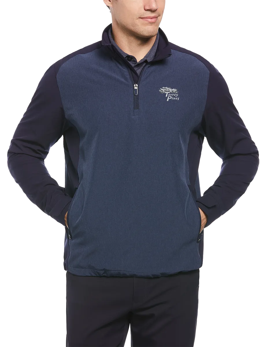 Torrey Pines Men's Long Sleeve Heather Blocked Half Zip Pullover