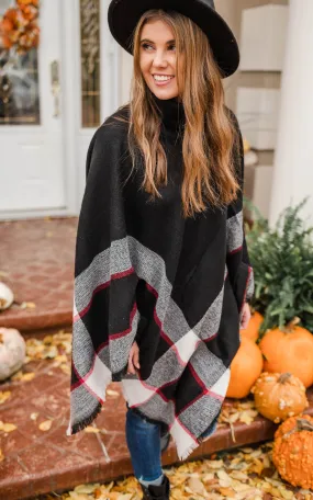 Turtle Neck Pullover Poncho