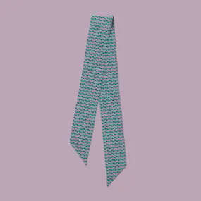 Twist Mini Scarf - Mauve / Green