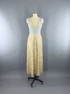 Vintage 1960s Grecian Goddess Gold Maxi Dress by Rose Taft for Helen Siki