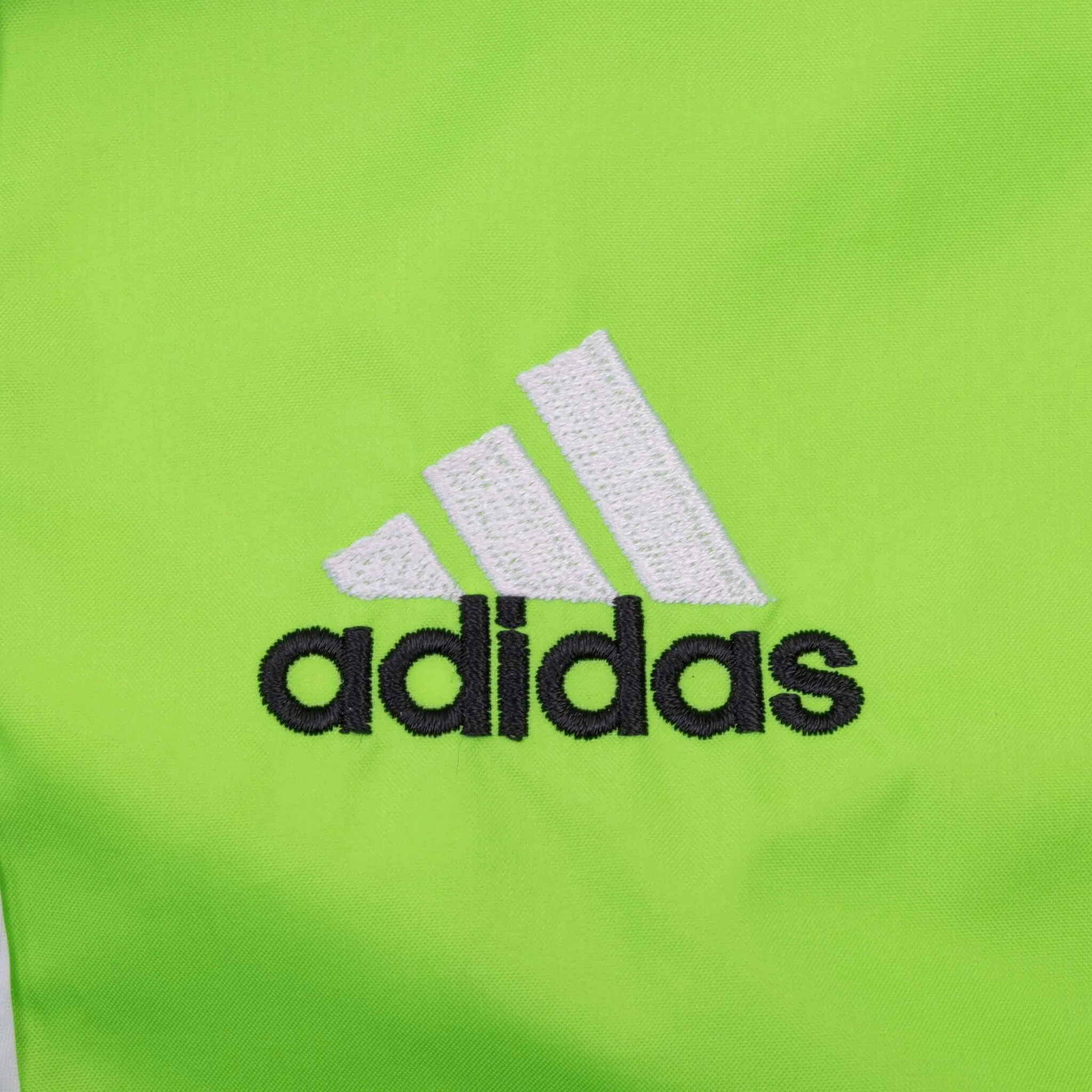 VINTAGE ADIDAS NEON GREEN WINDBREAKER JACKET 1990S LARGE