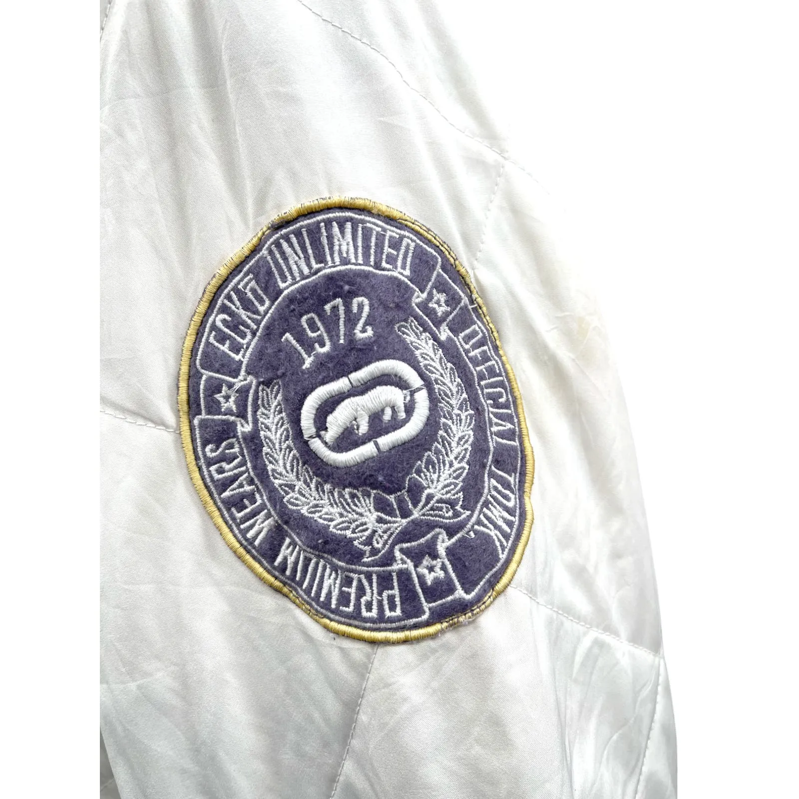 Vintage Ecko Unltd. Quilted Satin Bomber Varsity Jacket