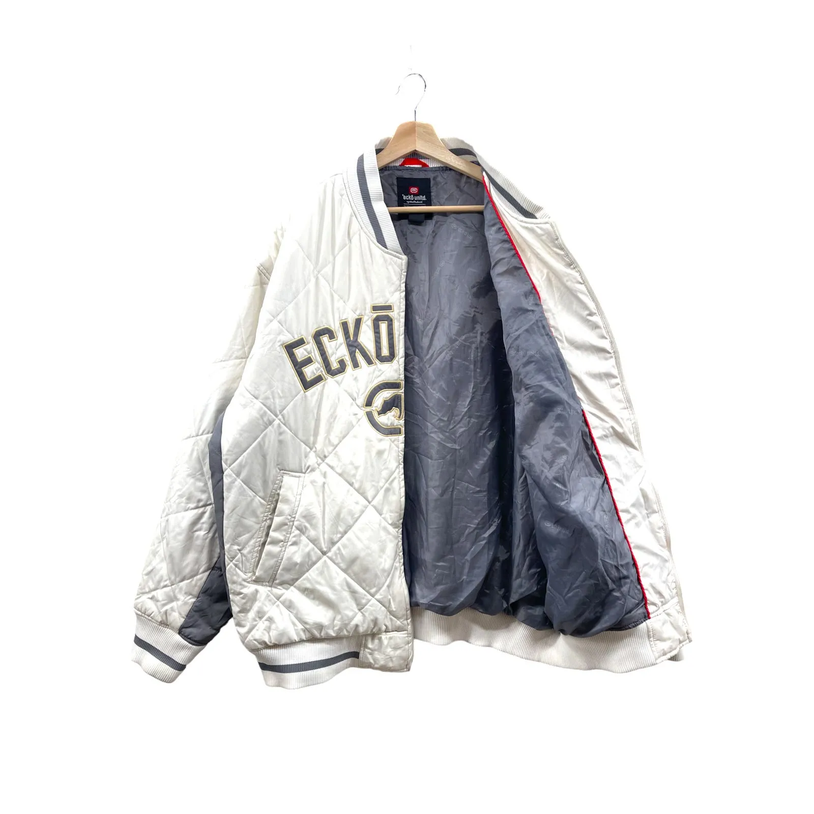 Vintage Ecko Unltd. Quilted Satin Bomber Varsity Jacket