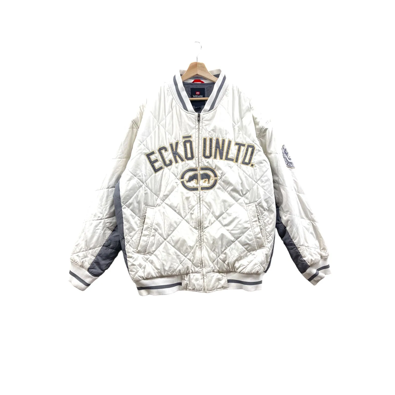 Vintage Ecko Unltd. Quilted Satin Bomber Varsity Jacket