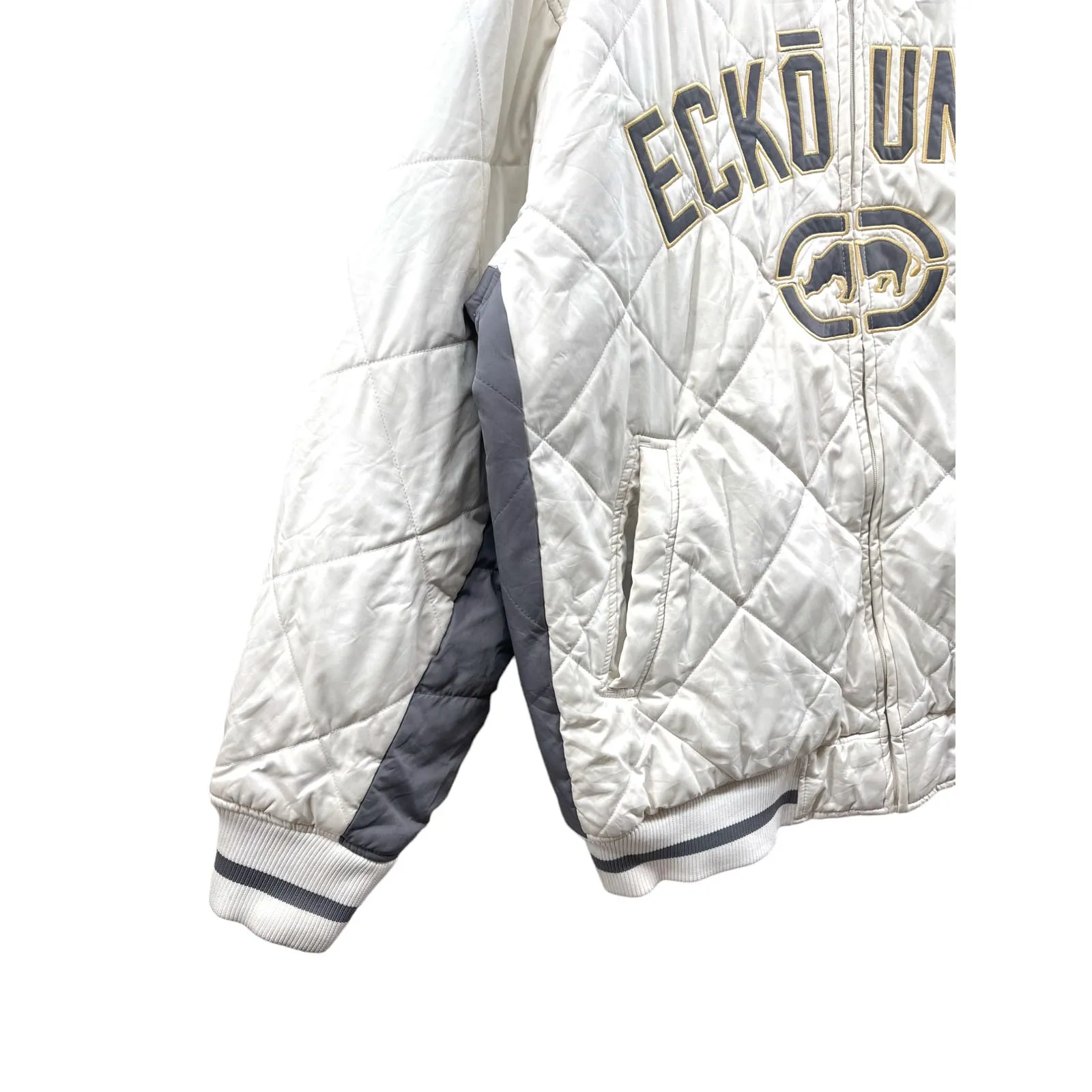 Vintage Ecko Unltd. Quilted Satin Bomber Varsity Jacket