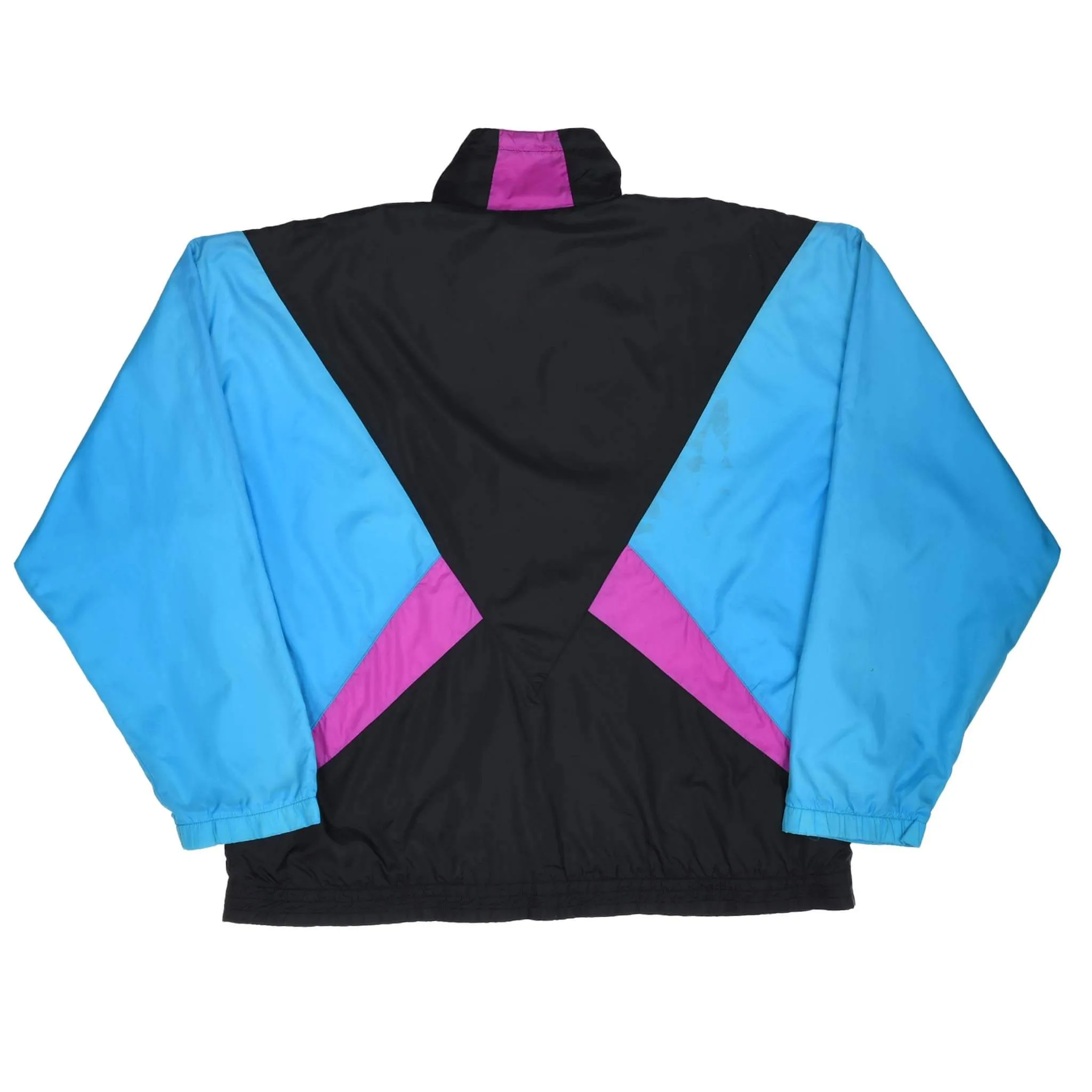 VINTAGE NIKE SWOOSH NEON & BLACK WINDBREAKER JACKET LATE 1980S SIZE LARGE