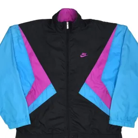 VINTAGE NIKE SWOOSH NEON & BLACK WINDBREAKER JACKET LATE 1980S SIZE LARGE