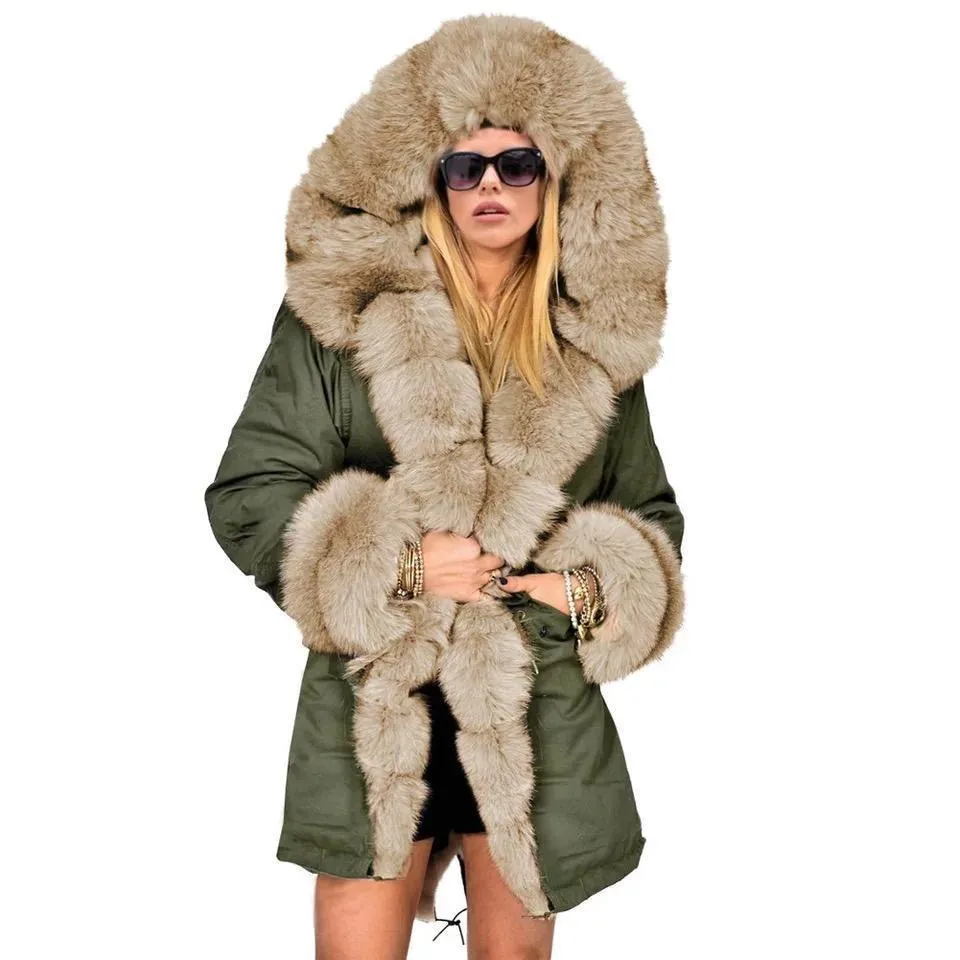 Warm Fur Collar Hoodie Jacket Windbreaker Coat Outwear