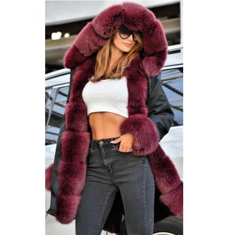 Warm Fur Collar Hoodie Jacket Windbreaker Coat Outwear