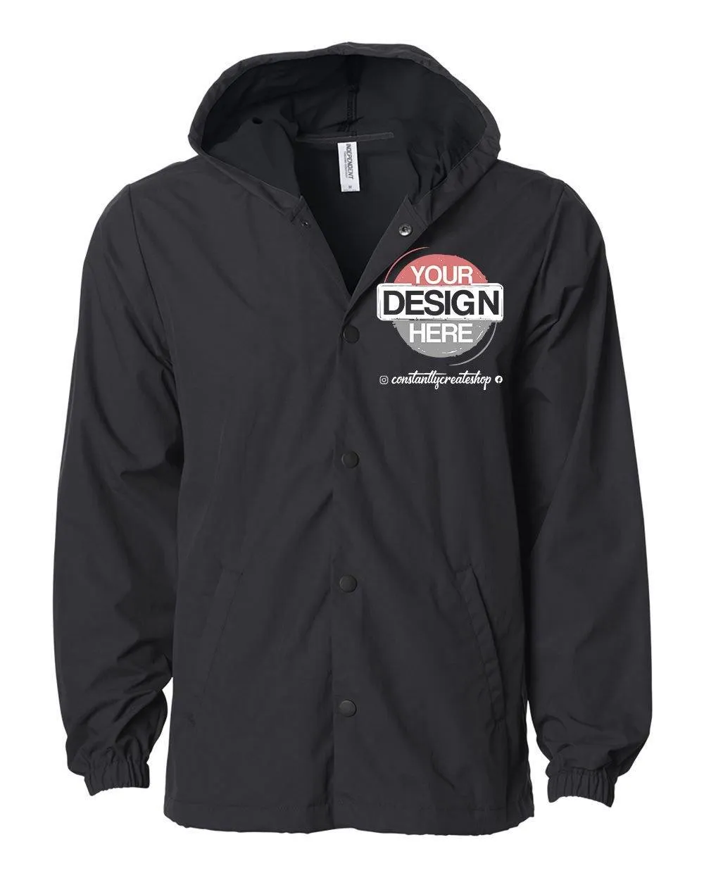 Water-Resistant Hooded Windbreaker