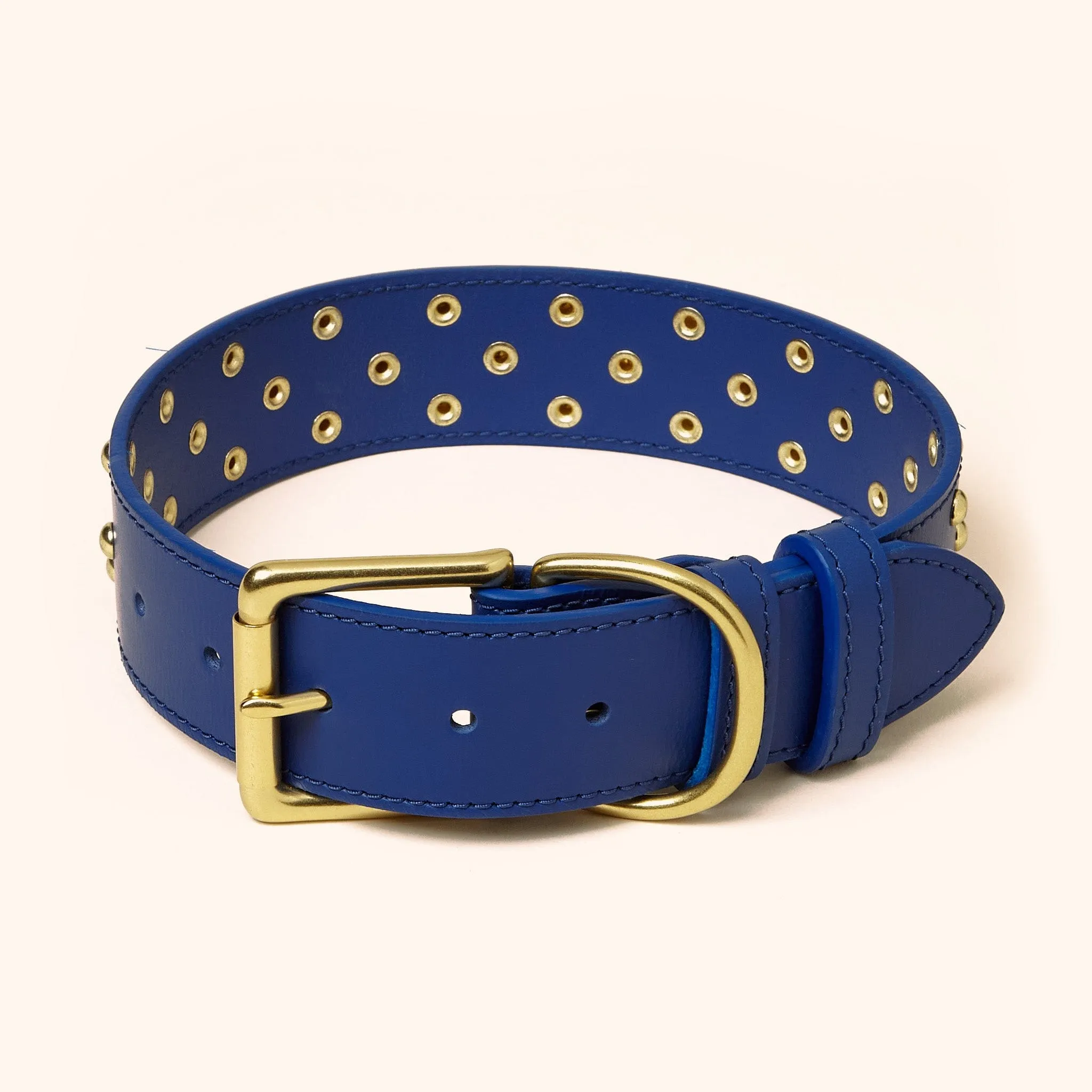 Wide Leather Studded Collar