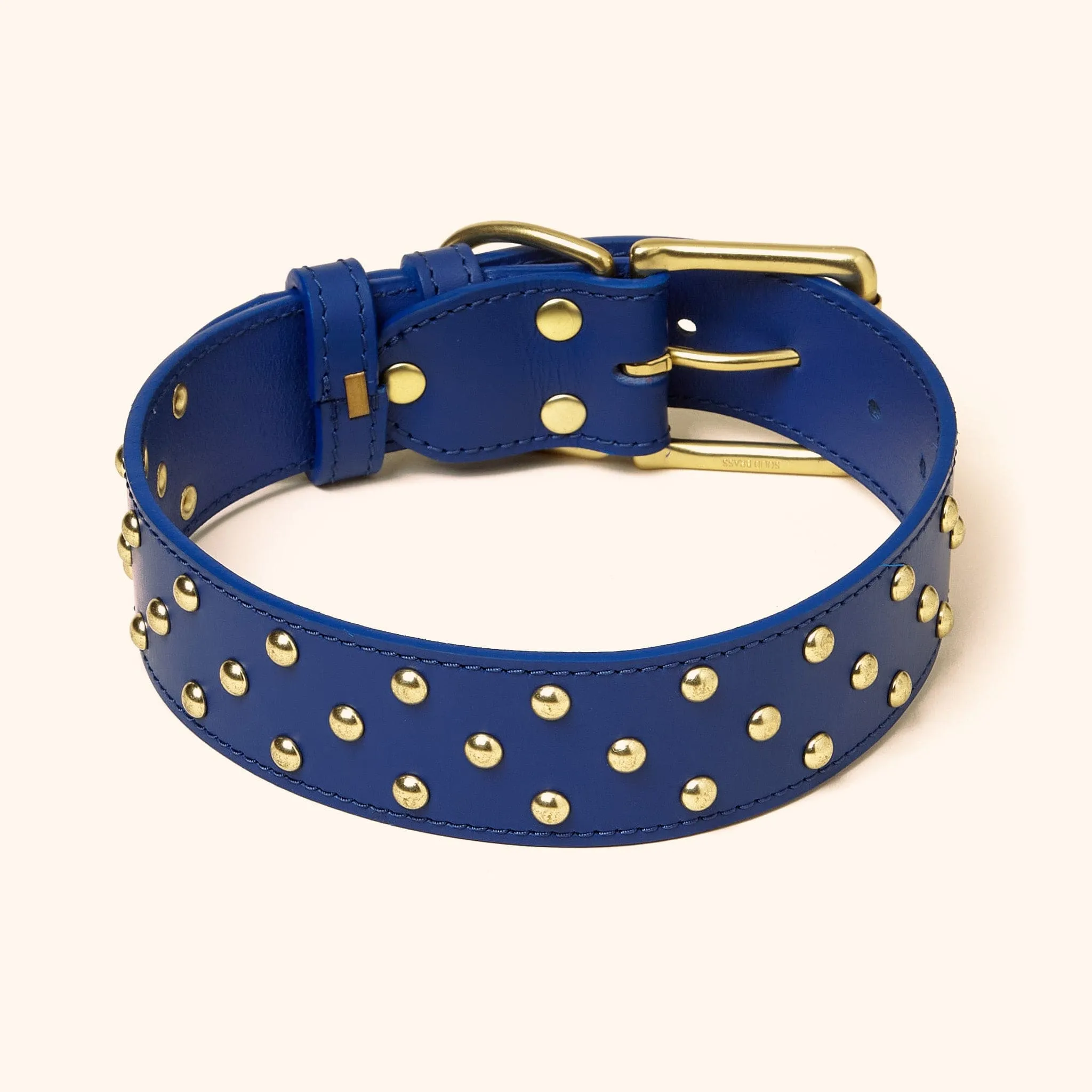 Wide Leather Studded Collar