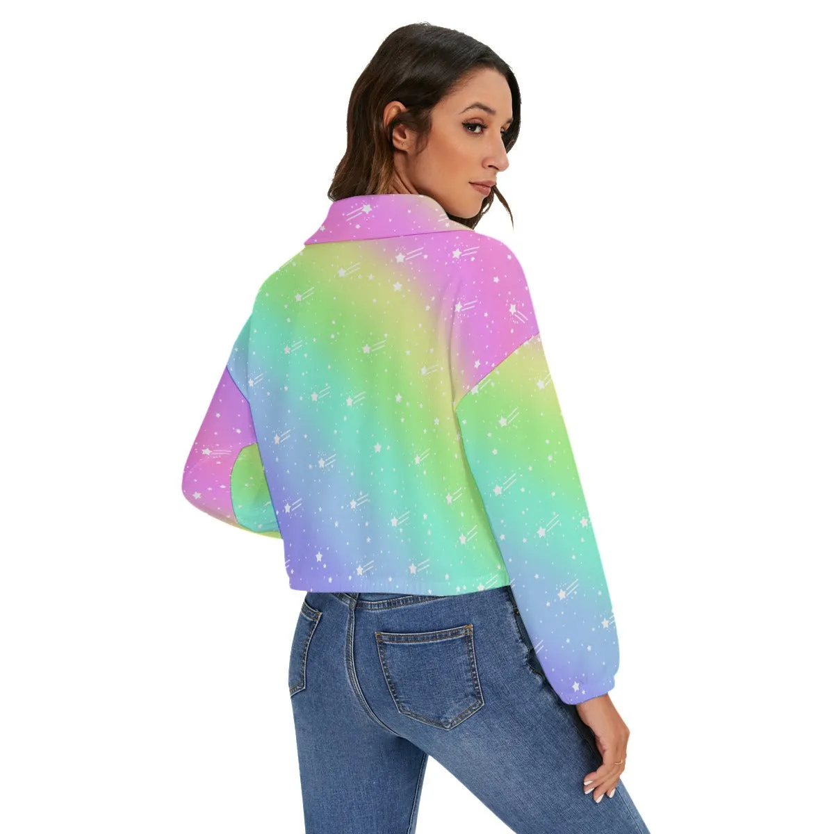 Wishful Rainbow Women's French Terry Zip Jacket