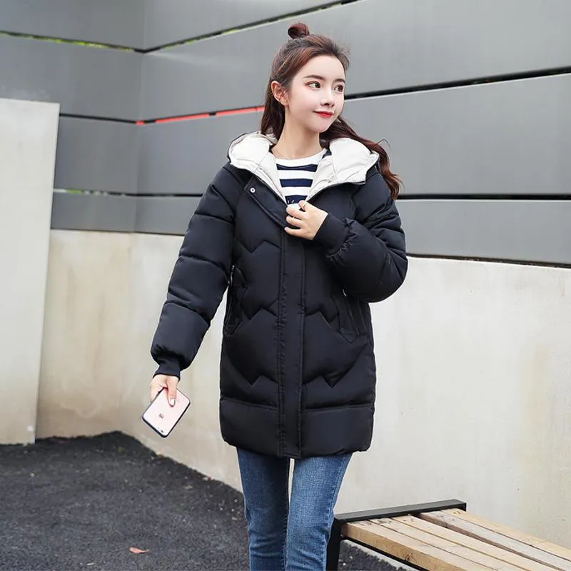 Women's Winter Casual Cotton Hooded Down Jacket