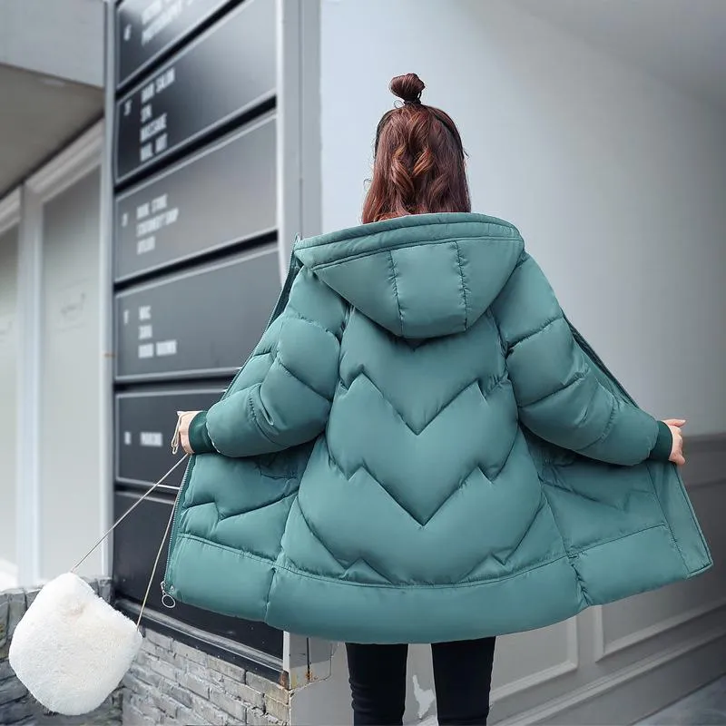 Women's Winter Casual Cotton Hooded Down Jacket