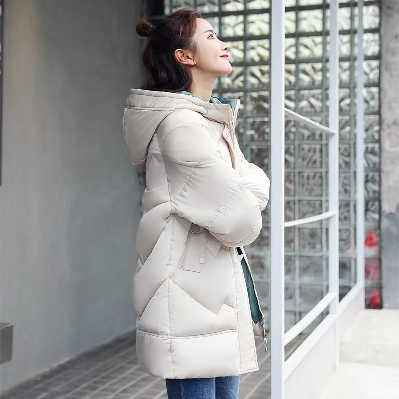 Women's Winter Casual Cotton Hooded Down Jacket