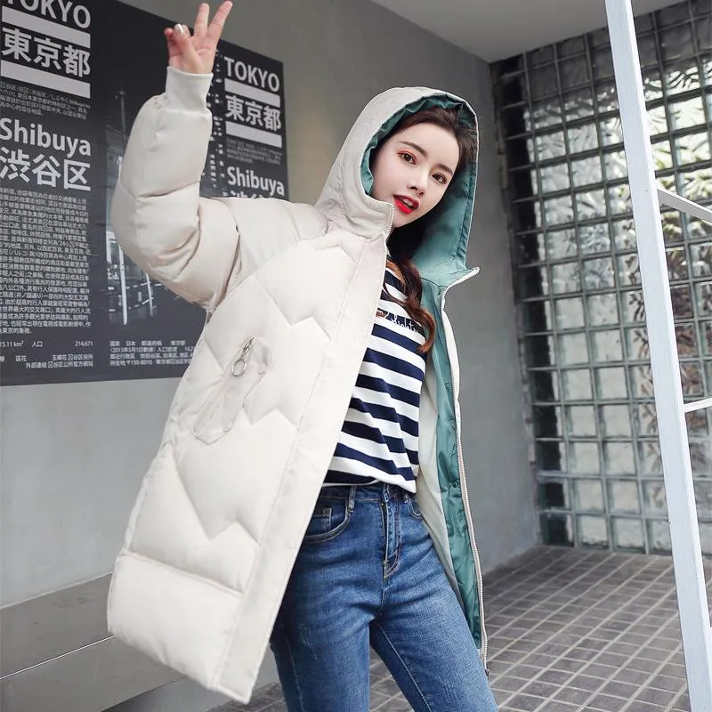 Women's Winter Casual Cotton Hooded Down Jacket